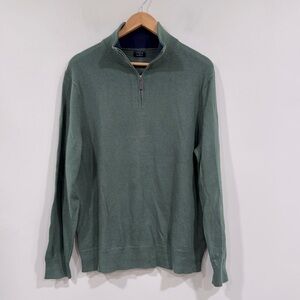 Men’s J. Crew Green 1/4 Zip 100% Cotton Long Sleeve Sweater EUC